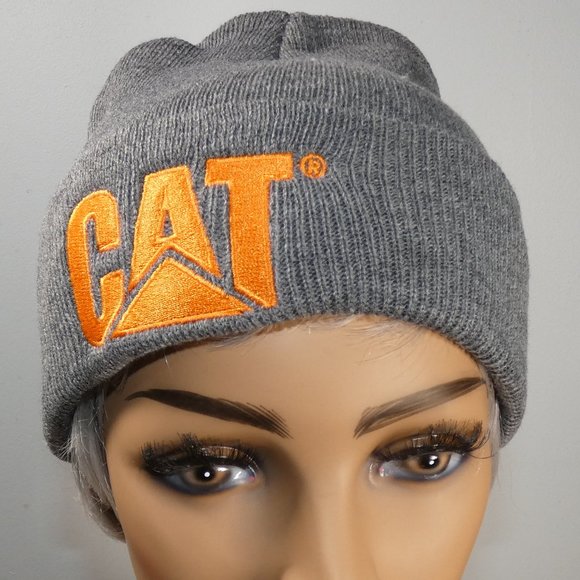 Caterpillar - CAT logo Knit Cap Beanie Gray - Picture 1 of 11
